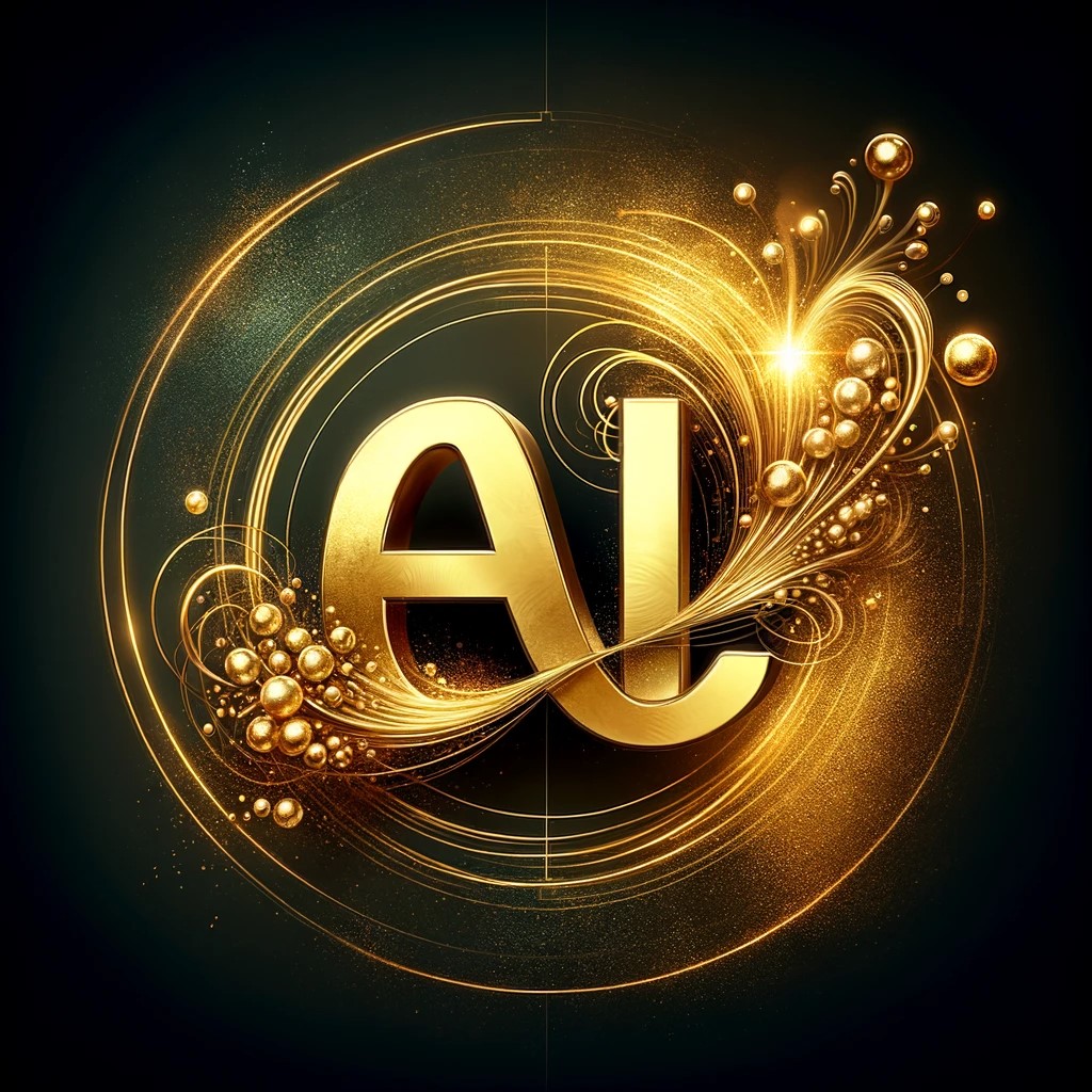 An artistic illustration of the chemical symbol 'Au' for gold, with a background that evokes the brilliance and beauty of this precious metal. The image highlights the elegance and sophistication of gold, with a touch of brilliance and visual richness.